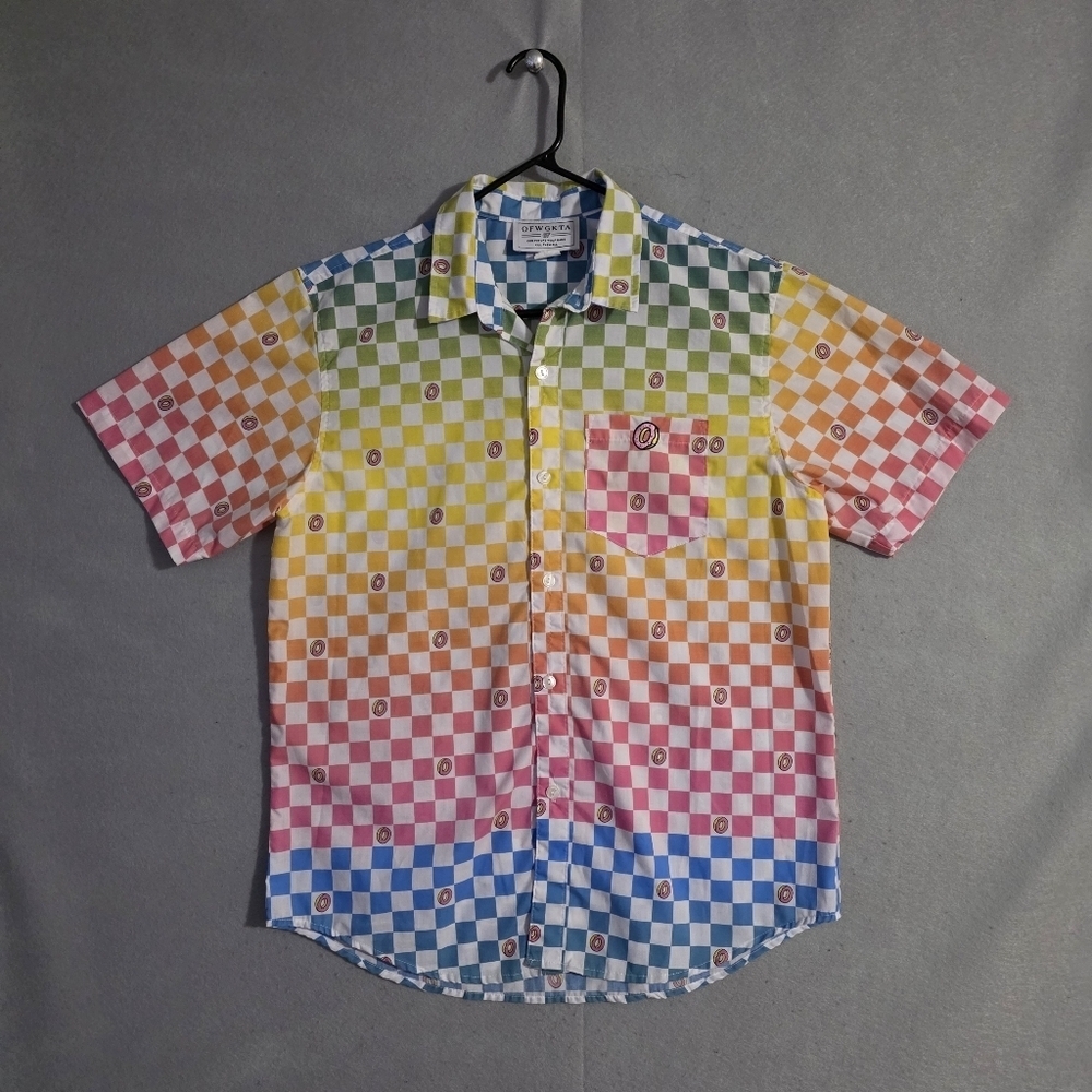 Odd Future Wolf Gang OFWGKTA Mens S/S Button Up Donut Shirt Size Medium